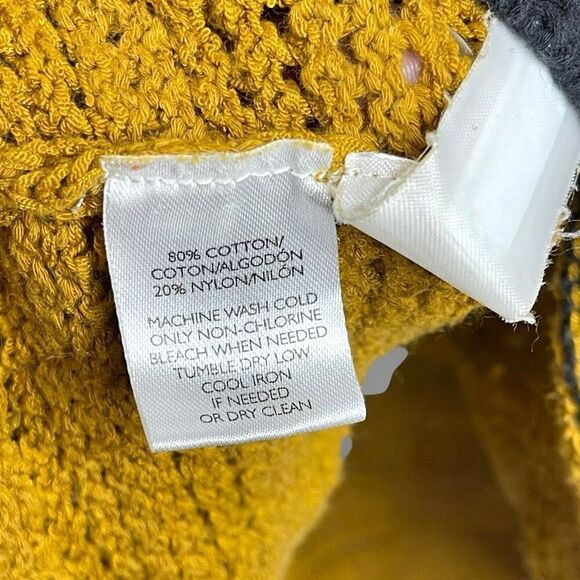 LOFT Loft Ann Taylor Crochet Ruffle Sleeve Top Orange Yellow Blue Women’s Small - Picture 11 of 13